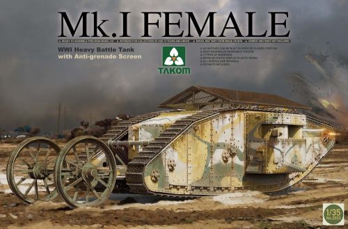 Takom WWI Heavy Battle Tank Mk.I female with anti grenade screen 1:35 (TAK2033)