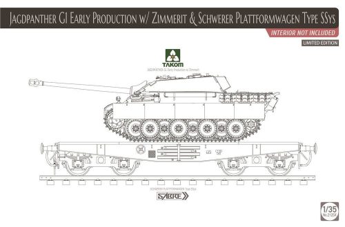 Takom Jagdpanther G1 early production w/Zimmer &Schwerer Plattformwagen Type SSys,Limit.Edition 1:35 (TAK2125X)