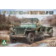   Takom U.S. Army 1/4 ton utility truck w.1/4 t utility trailer&MP fig 1:35 (TAK2126)