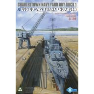  Takom CHARLESTOWN NAVY YARD DRY DOCK 1 & USS DD-742 FRANK KNOX 1944 1:700 (TAKSP7058)
