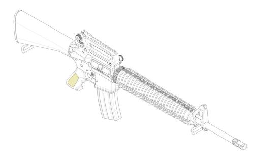 Trumpeter AR15/M16/M4 FAMILY-M16A3 1:3 (01911)