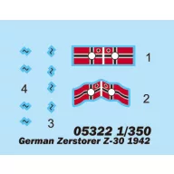 Trumpeter German Zerstorer Z-30, 1942 1:350 (05322)