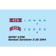Trumpeter German Zerstörer Z-25, 1944 1:700 (05787)