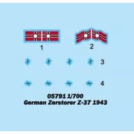 Trumpeter German Zerstörer Z-37, 1943 1:700 (05791)