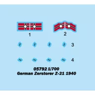 Trumpeter German Zerstörer Z-21 1940 1:700 (05792)
