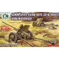   Unimodels 45mm Antitank guns 53-K (1937) and M42 (1942) 1:72 (UMT409)