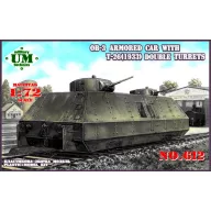   Unimodels OB-3 armored railway car with two T-26 1:72 (UMT612)