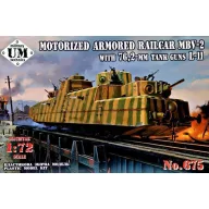   Unimodels MBV-2 Motorized armored Railcar with 76,2-mm Tank guns L-11 1:72 (UMT675)