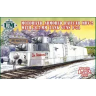   Unimodels MBV-2 motorized armored railcar w.76,2mm Tank guns F-34 1:72 (UMT677)