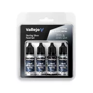 Vallejo True Metal Set Sterling Silver 4x18 ml (77251)