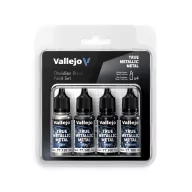   Vallejo True Metallic Metal: Obsidian Black Paint Set (4)  (77270)
