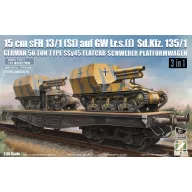   Zimi Model 15 cm sFH 13/1 (Sf)auf Gw Lrs.(f )Sd.Kfz.135/1 with German 50 Ton Type SSy45 Flatcar Schwerer Platformwagen [3 in 1] 1:35 (ZM35076)